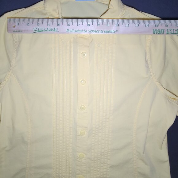 Koret Womens Yellow Long Sleeve Button Up Cotton Blouse Size 14 - Picture 11 of 13